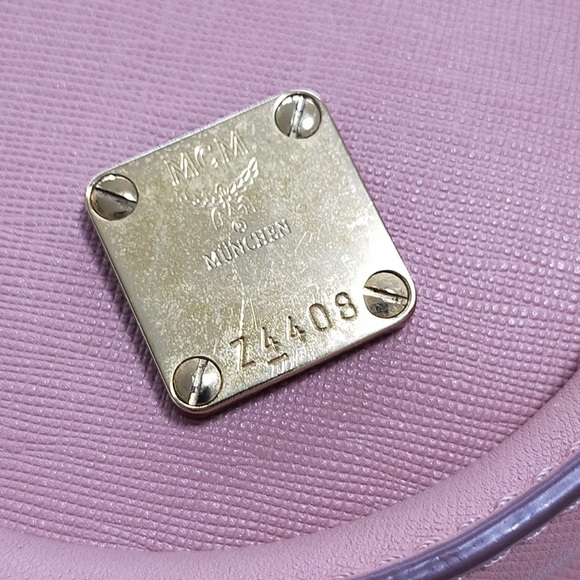 Authentic MCM Hand Bag  Pink Leather Crossbody purse - Picture 8 of 9